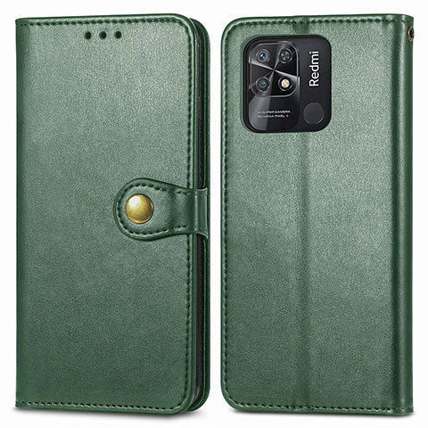 Custodia Portafoglio In Pelle Cover con Supporto S05D per Xiaomi Redmi 10 Power Verde