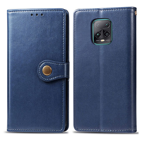 Custodia Portafoglio In Pelle Cover con Supporto S05D per Xiaomi Redmi 10X Pro 5G Blu