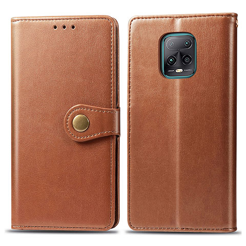 Custodia Portafoglio In Pelle Cover con Supporto S05D per Xiaomi Redmi 10X Pro 5G Marrone