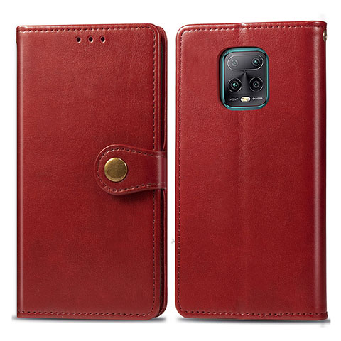 Custodia Portafoglio In Pelle Cover con Supporto S05D per Xiaomi Redmi 10X Pro 5G Rosso