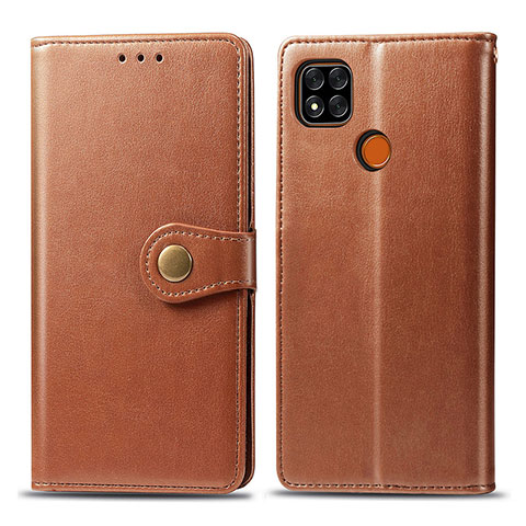 Custodia Portafoglio In Pelle Cover con Supporto S05D per Xiaomi Redmi 9 Activ Marrone