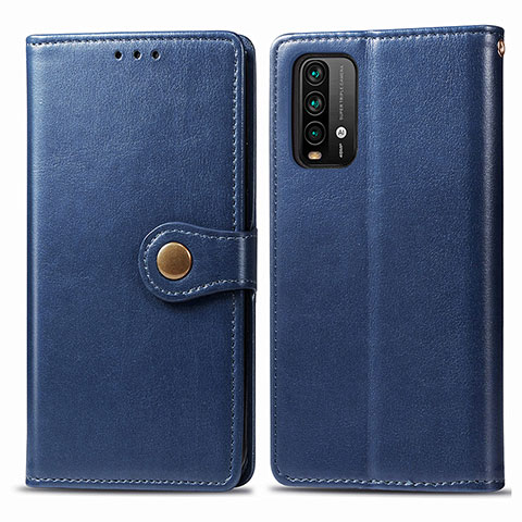 Custodia Portafoglio In Pelle Cover con Supporto S05D per Xiaomi Redmi 9 Power Blu