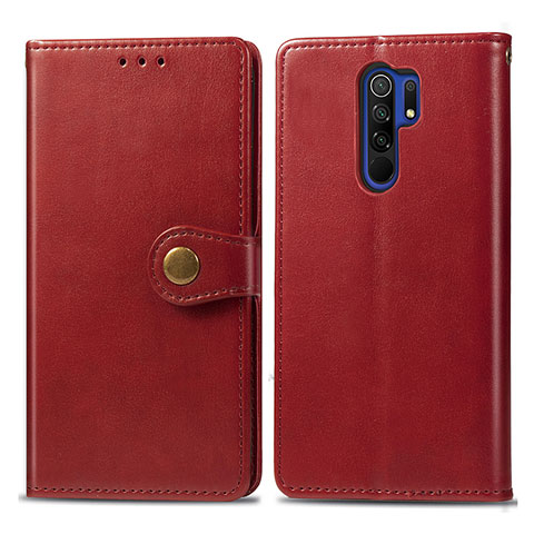 Custodia Portafoglio In Pelle Cover con Supporto S05D per Xiaomi Redmi 9 Rosso