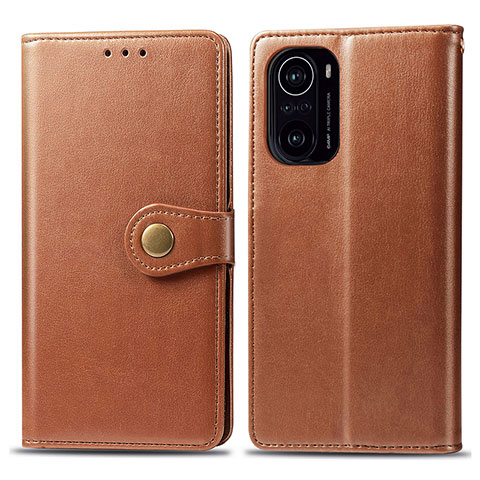 Custodia Portafoglio In Pelle Cover con Supporto S05D per Xiaomi Redmi K40 Pro 5G Marrone