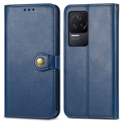 Custodia Portafoglio In Pelle Cover con Supporto S05D per Xiaomi Redmi K50 5G Blu