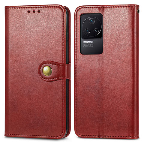 Custodia Portafoglio In Pelle Cover con Supporto S05D per Xiaomi Redmi K50 5G Rosso