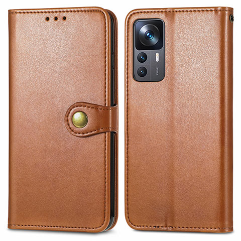 Custodia Portafoglio In Pelle Cover con Supporto S05D per Xiaomi Redmi K50 Ultra 5G Marrone