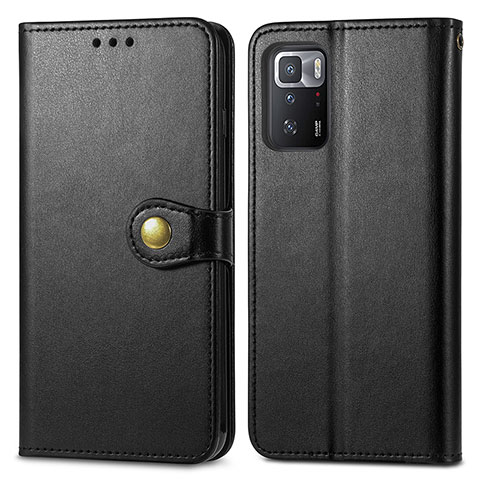 Custodia Portafoglio In Pelle Cover con Supporto S05D per Xiaomi Redmi Note 10 Pro 5G Nero