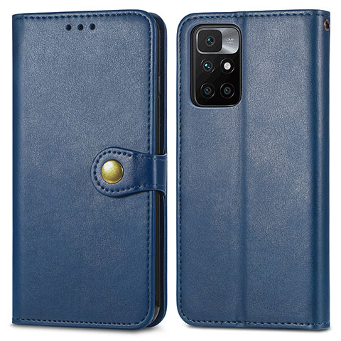 Custodia Portafoglio In Pelle Cover con Supporto S05D per Xiaomi Redmi Note 11 4G (2021) Blu