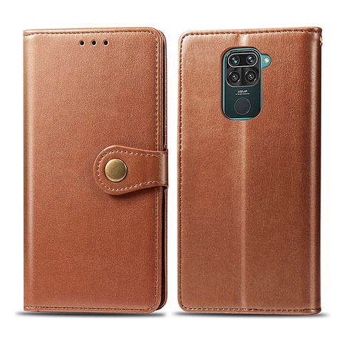 Custodia Portafoglio In Pelle Cover con Supporto S05D per Xiaomi Redmi Note 9 Marrone