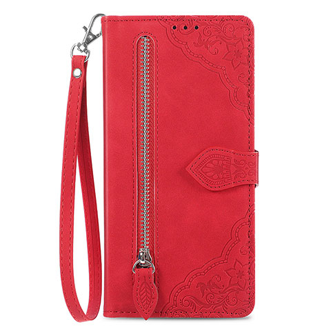 Custodia Portafoglio In Pelle Cover con Supporto S06D per OnePlus 10 Pro 5G Rosso