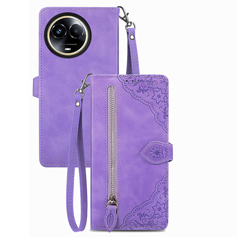 Custodia Portafoglio In Pelle Cover con Supporto S06D per Realme 11 5G Viola