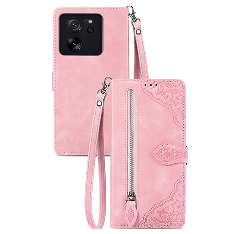 Custodia Portafoglio In Pelle Cover con Supporto S06D per Xiaomi Mi 13T 5G Rosa