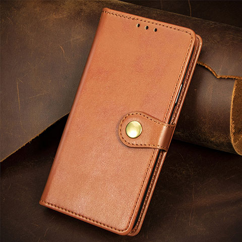 Custodia Portafoglio In Pelle Cover con Supporto S07D per Xiaomi Redmi Note 10T 5G Marrone