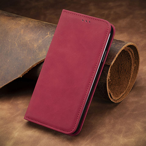 Custodia Portafoglio In Pelle Cover con Supporto S08D per Asus Zenfone 7 Pro ZS671KS Rosso