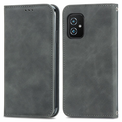 Custodia Portafoglio In Pelle Cover con Supporto S08D per Asus ZenFone 8 Mini Grigio