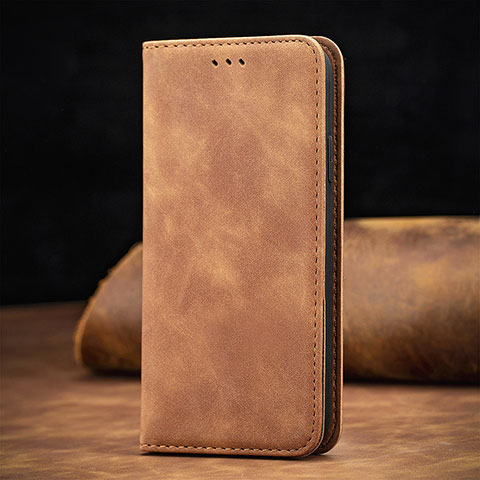 Custodia Portafoglio In Pelle Cover con Supporto S08D per Xiaomi Redmi Note 10 JE 5G Marrone