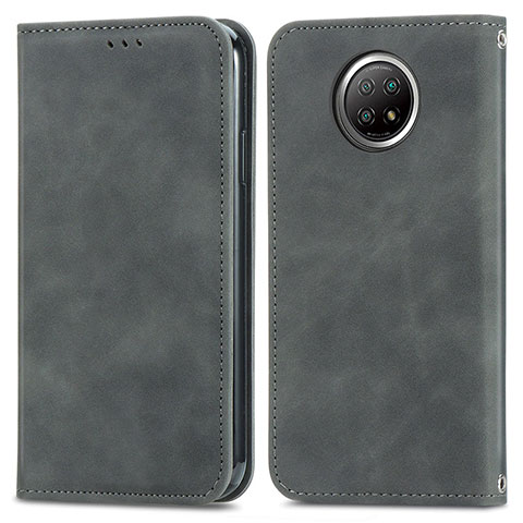 Custodia Portafoglio In Pelle Cover con Supporto S08D per Xiaomi Redmi Note 9 5G Grigio