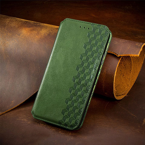 Custodia Portafoglio In Pelle Cover con Supporto S09D per Huawei Honor X6 5G Verde