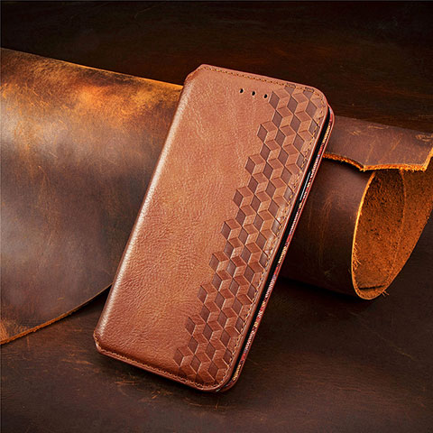 Custodia Portafoglio In Pelle Cover con Supporto S09D per Xiaomi Mi Note 10 Lite Marrone