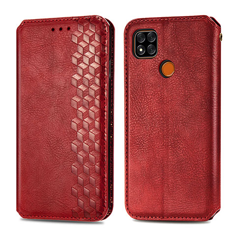 Custodia Portafoglio In Pelle Cover con Supporto S09D per Xiaomi Redmi 10A 4G Rosso