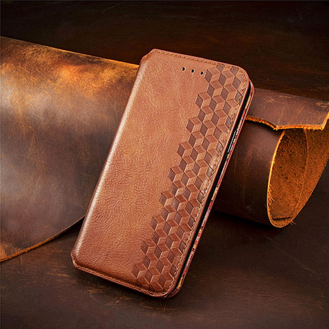 Custodia Portafoglio In Pelle Cover con Supporto S09D per Xiaomi Redmi 9A Marrone