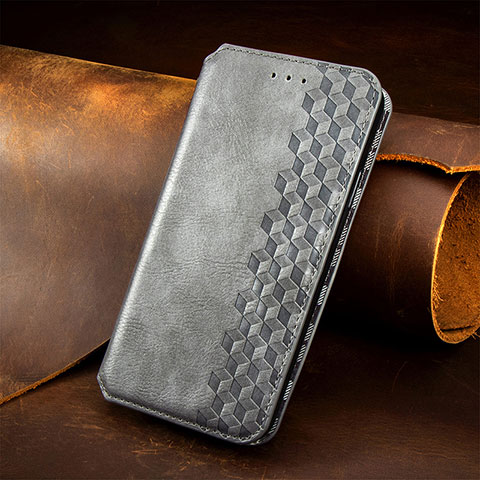 Custodia Portafoglio In Pelle Cover con Supporto S09D per Xiaomi Redmi Note 10 Pro Max Grigio