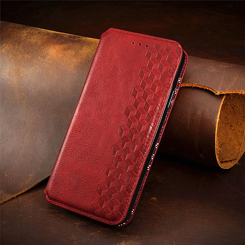 Custodia Portafoglio In Pelle Cover con Supporto S09D per Xiaomi Redmi Note 10S 4G Rosso