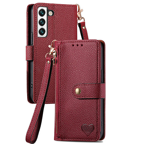 Custodia Portafoglio In Pelle Cover con Supporto S15D per Samsung Galaxy S25 Plus 5G Rosso