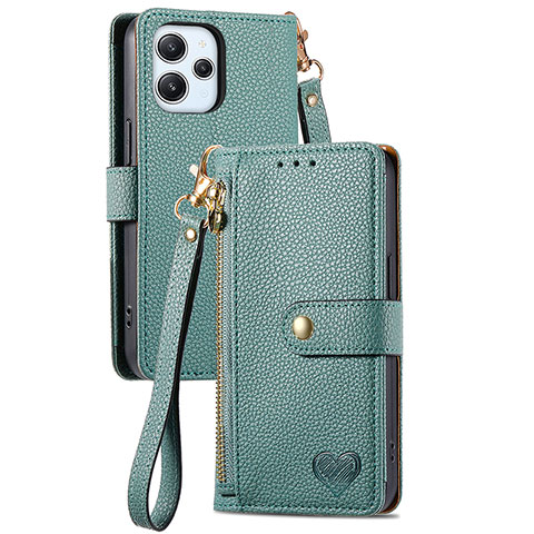 Custodia Portafoglio In Pelle Cover con Supporto S15D per Xiaomi Redmi 12 4G Verde