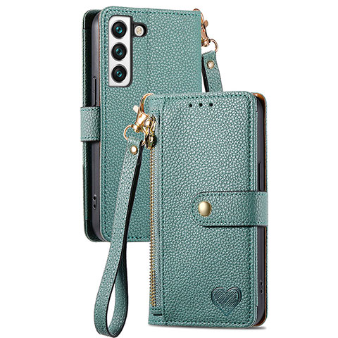 Custodia Portafoglio In Pelle Cover con Supporto S16D per Samsung Galaxy S22 5G Verde