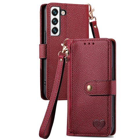Custodia Portafoglio In Pelle Cover con Supporto S16D per Samsung Galaxy S23 Plus 5G Rosso
