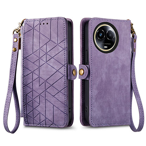 Custodia Portafoglio In Pelle Cover con Supporto S17D per Realme V50 5G Viola