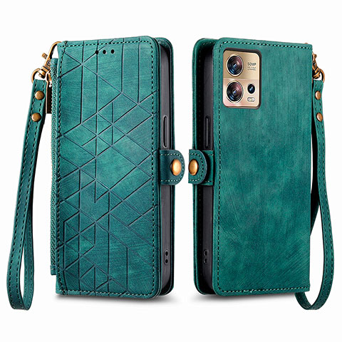 Custodia Portafoglio In Pelle Cover con Supporto S18D per Motorola Moto Edge 30 Fusion 5G Verde