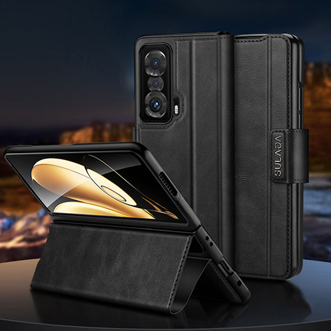 Custodia Portafoglio In Pelle Cover con Supporto SD1 per Huawei Honor Magic V 5G Nero