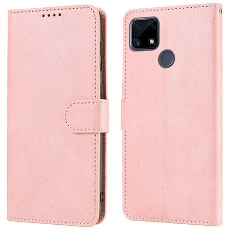 Custodia Portafoglio In Pelle Cover con Supporto SY1 per Realme C25S Rosa