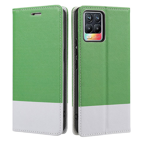 Custodia Portafoglio In Pelle Cover con Supporto SY2 per Realme 8 Pro Verde