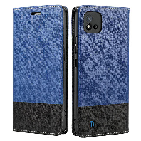 Custodia Portafoglio In Pelle Cover con Supporto SY2 per Realme C11 (2021) Blu