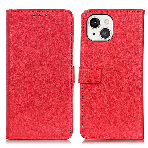 Custodia Portafoglio In Pelle Cover con Supporto T01 per Apple iPhone 13 Rosso