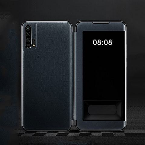 Custodia Portafoglio In Pelle Cover con Supporto T01 per Huawei Honor 20 Pro Blu