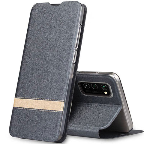 Custodia Portafoglio In Pelle Cover con Supporto T01 per Huawei Honor View 30 5G Grigio