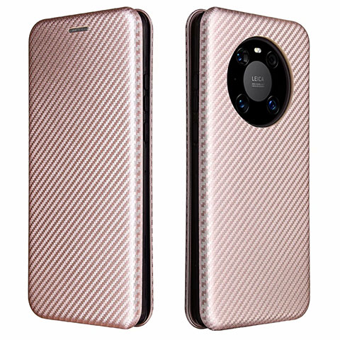 Custodia Portafoglio In Pelle Cover con Supporto T01 per Huawei Mate 40E 4G Oro Rosa