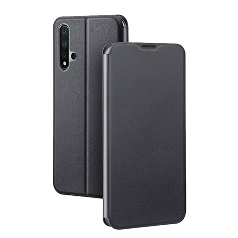 Custodia Portafoglio In Pelle Cover con Supporto T01 per Huawei Nova 5 Nero