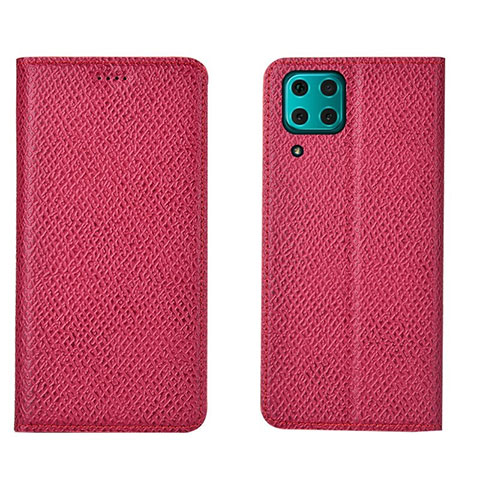 Custodia Portafoglio In Pelle Cover con Supporto T01 per Huawei Nova 7i Rosa Caldo