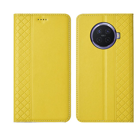 Custodia Portafoglio In Pelle Cover con Supporto T01 per Oppo Ace2 Giallo