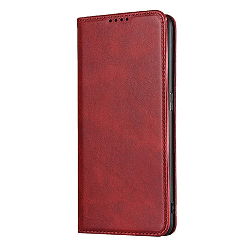 Custodia Portafoglio In Pelle Cover con Supporto T01 per Oppo Find X2 Pro Rosso