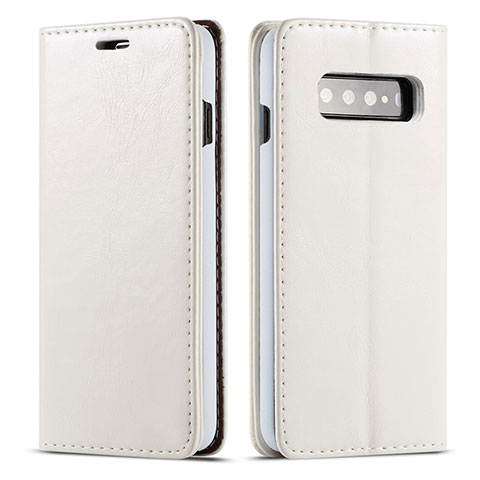 Custodia Portafoglio In Pelle Cover con Supporto T01 per Samsung Galaxy S10 5G Bianco