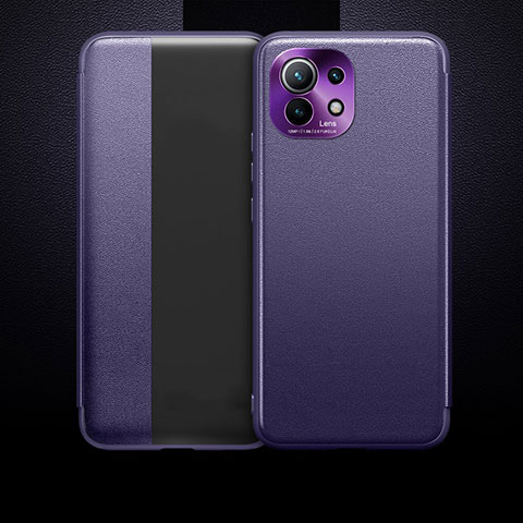 Custodia Portafoglio In Pelle Cover con Supporto T01 per Xiaomi Mi 11 Lite 4G Viola