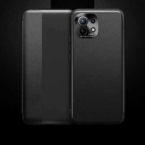 Custodia Portafoglio In Pelle Cover con Supporto T01 per Xiaomi Mi 11 Lite 5G NE Nero