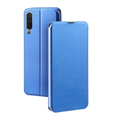 Custodia Portafoglio In Pelle Cover con Supporto T01 per Xiaomi Mi A3 Blu